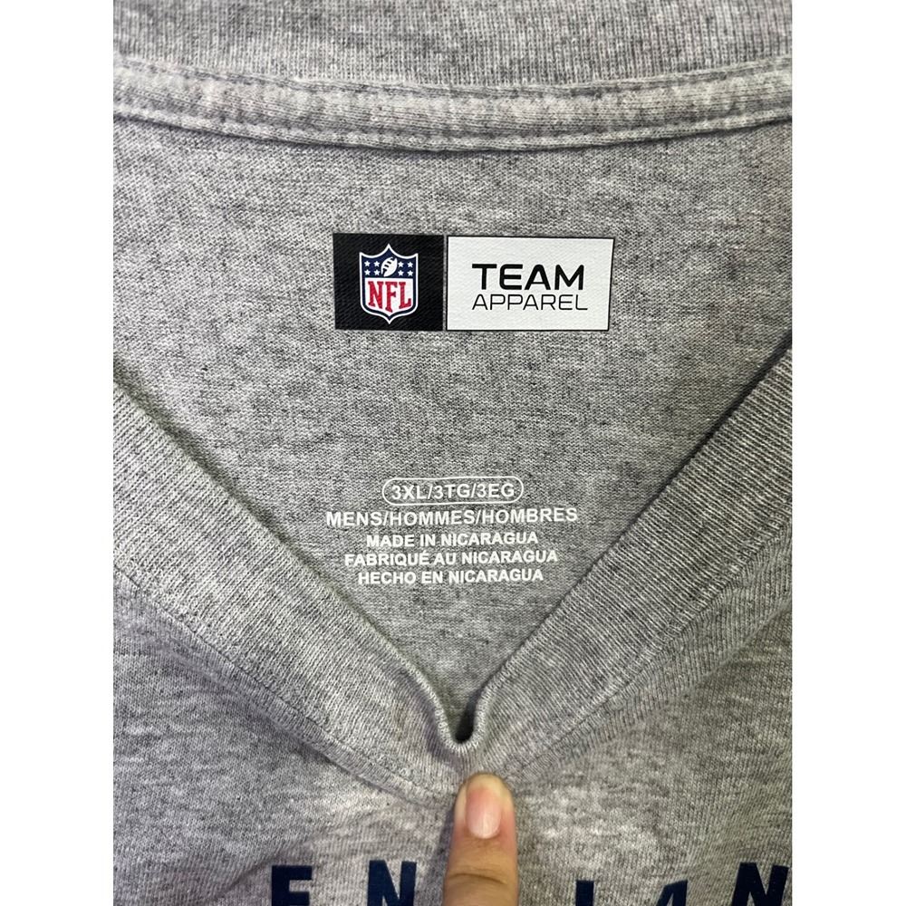 NFL Team Apparel New England Patriots T-Shirt Mens 3XL Gray Graphic Tee New NWT - Picture 2 of 4